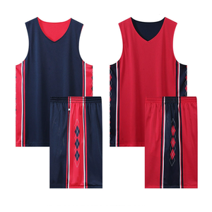 Uniforme de basket-ball réversible et respirant en polyester, vente en gros d'usine, ensemble de maillots de basket-ball professionnels personnalisés, couleurs personnalisées - Product Image 2