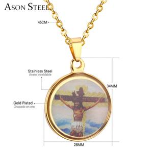 Collar con Colgante de Jesús Musulmán Chapado en Oro de 18K, de Acero Inoxidable, al por Mayor, para Mujer - Product Image 4