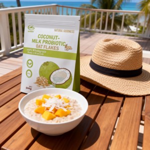 Sereal <span class=keywords><strong>Oat</strong></span> Susu Kelapa Probiotik, <span class=keywords><strong>Oat</strong></span> Flakes Instan Gandum Utuh - Product Image 4