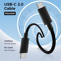 Cable de Datos y Carga Rápida USB-C OEM de 2M al Por Mayor PD 240W 100W 1M USB 2.0 Trenzado en Nailon para Samsung, iPhones, Baterías Externas y PC