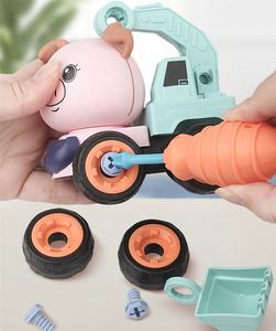 Bloques de construcción educativos para niños, juguetes de animales para montar en coche, camión mezclador, grúa, camión volquete, excavadora - Product Image 5
