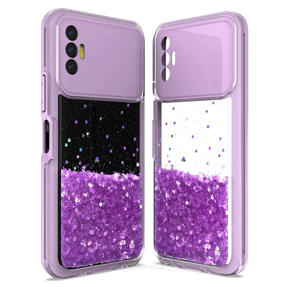 Golden Supplier Colorful Epoxy Layer PC TPU Flame 2 in 1 Phone Cases Back Cover for Tecno Spark 8 Pro