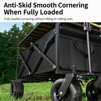 Chariot pliable multifonctionnel pour le camping, utilisation en extérieur, tout-terrain, chariot à quatre roues