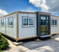 Maison conteneur moderne extensible avec éclairage LED, maison préfabriquée modulaire, mini-maison pour bureau de jardin