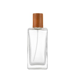 50ml <b>perfume</b> decanter <b>bottles</b> with wooden caps, flat square <b>bottles</b>, cosmetic spray <b>bottles</b>, crystal white glass <b>bottles</b>, <b>empty</b> - Product Image 1