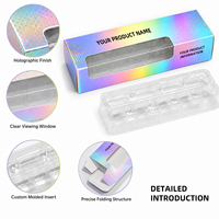 Boîte d'emballage personnalisée pour stylo à peptides et poudre de peptides avec fenêtre visible, boîte pliable en carton blanc ivoire, plateau intérieur en plastique