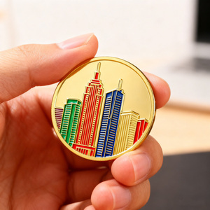 Monedas de metal artesanales de gran venta al por mayor, monedas de esmalte suave coloridas para colección de edificios, regalo, monedas de metal personalizadas de desafío, monedas de ciudad - Product Image 5