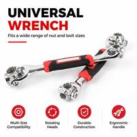 Outils TEBAK, clé à douille universelle, clé à cliquet pour boulons à rainures, outils à main rotatifs, clé multifonction à 360 degrés, clé tigre