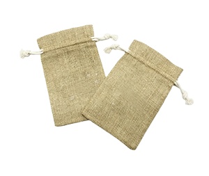 Pochette cadeau en toile de jute écologique, imprimée numériquement, sac à bijoux en jute, emballage personnalisable - Product Image 1