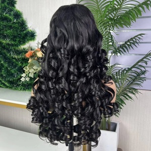 Peluca de Cabello Humano de Alta Calidad, Sin Pegamento, con Rizos Sueltos y Voluminosos, SDD Super Double Drawn, 5*5, 300% de Densidad - Product Image 1