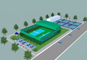 Grande auvent rétractable pour terrain de basketball, abri coulissant, auvent pour entrepôt logistique à rails suspendus - Structure métallique traitée naturellement - Product Image 3