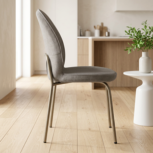 Monza Stylish Contemporary Ergonomic Portable <b>Dining</b> <b>Chair</b> with Backrest-Soft Velvet Fabric & Solid Metal Legs - Product Image 2