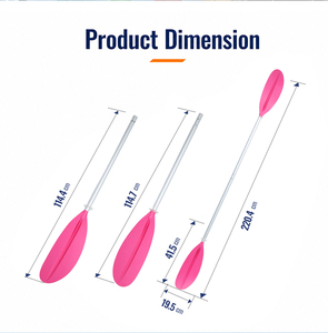 Nueva llegada: Remo de <span class=keywords><strong>kayak</strong></span> de aluminio ligero, desmontable, de doble hoja, de 2 secciones, con logotipo personalizado, <span class=keywords><strong>para</strong></span> remo en agua. - Product Image 2