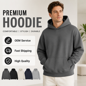 Sudaderas con Capucha para Hombre, Diseño Personalizado OEM ODM, Logotipo Personalizado, Tejido Grueso, Estilo Urbano, 100% Algodón, Sin Cordones, Venta al Por Mayor, Tallas Grandes - Product Image 1