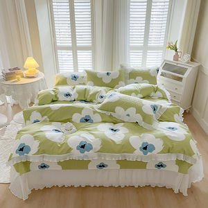 Cotton Country Style <strong>Princess</strong> Lace <strong>Bedding</strong> 4pcs Set - Product Image 5