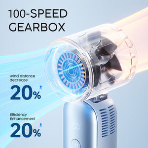 Ventilateur portable pliable 100 vitesses à vitesse variable, 4000 mAh rechargeable, avec affichage numérique LED, idéal pour la maison et la voiture - Product Image 2