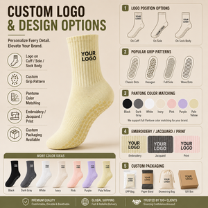 Free Design <strong>Custom</strong> Logo Professional Women's Pilates Sports Knitted Mid-Tube <strong>Socks</strong> Non-Slip Yoga <strong>Socks</strong> with <strong>Grip</strong> - Product Image 3