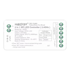 Contrôleur LED SPI 3 en 1 <span class=keywords><strong>Milight</strong></span> <span class=keywords><strong>Miboxer</strong></span> IC 1804 1812 6813 1903 2903 2811 2812 6812 2,4 GHz Monochrome RGB RGBW SPIR3 - Product Image 5