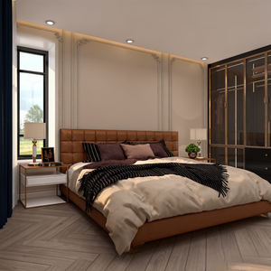 BALOM Custom <strong>Midcentury</strong> Modern Walk-in Closet Solid Wood Walnut MDF Glass Door <strong>Wardrobe</strong> Ready to Assemble with LED Light - Product Image 3