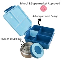 Lonchera Térmica Premium 2026 de 1600 ml para Niños, Hermética, con 4 Compartimentos, Apta para Microondas, Contenedor de Grado Alimenticio, con Tenedor y Cuchara, Libre de BPA