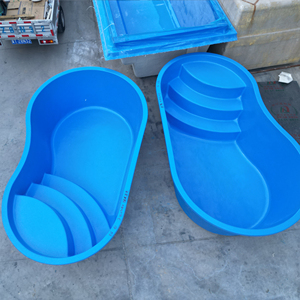 สระว่ายน้ำไฟเบอร์กลาสแบบตั้งพื้นพร้อมบันไดสำหรับครอบครัว สระว่ายน้ำสปาในสวนหลังบ้าน สระว่ายน้ำกลางแจ้งสำหรับความสนุกทางน้ำ - Product Image 1