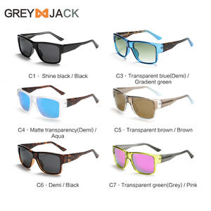 Lunettes de soleil polarisées Greyjack, monture carrée noire, UV400, métal TR, unisexe, lunettes de sport d'extérieur, type 3, lentilles TAC - Product Image 2