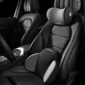 Coussin de soutien lombaire et oreiller de nuque en mousse à mémoire de forme en U pour voiture, pour un confort intérieur automobile, couleurs noir et rose - Product Image 4