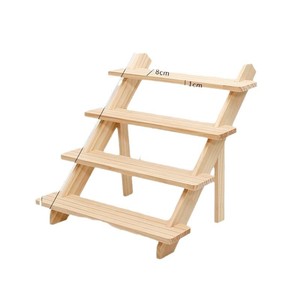 Multi Layer Wooden Serving Tray 4 Tier Desktop Storage Rack For Snacks Cake Tea Party Restaurant Use - Product Image 2