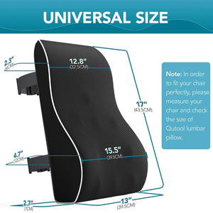 Cuscino Lombare Personalizzabile in Memory Foam, Design Ergonomico, Rimovibile e Lavabile per Sedia <span class=keywords><strong>da</strong></span> Gaming/<span class=keywords><strong>Ufficio</strong></span>/Sedile Auto - Product Image 2