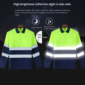 高品質でカスタマイズ可能なロゴ入り、高反射性の男性用作業服、建設安全服、反射安全シャツ - Product Image 2
