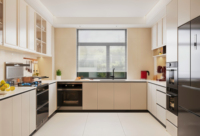 Meubles de cuisine modulaires de luxe Lesso Home en laque, verre et MDF avec évier, robinet, charnières, glissières de tiroir, crédence et panier de tiroir