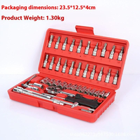 Ensemble d'outils de tournevis de 46 pièces, embout de douille 3/8 avec petit embout de douille à choc, ensemble de clés, ensemble d'outils de mécanicien, boîte en stock, faible MOQ