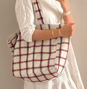 Chinese Simple Style Women's Cotton Handbag Portable <b>Waterproof</b> Printed Logo Design Shopping <b>Bag</b> - Product Image 1