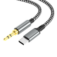 Cable de Audio Personalizable con Chip DAC, Tipo C Macho a 3.5mm AUX, Trenzado de Nailon, Directo de Fábrica