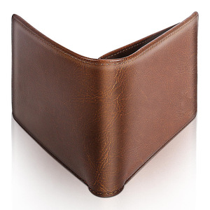Portefeuille en cuir véritable multi-plis marron café anti-vol RFID pour homme, usage quotidien - Product Image 5