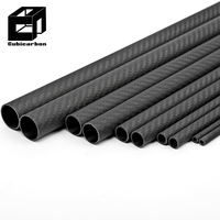 Tubes en fibre de carbone sergé 3K 25mm 30mm 50mm finition mate, tube en carbone personnalisé, tuyau d'échappement, poteau de support, barre de toit en carbone, poteau de poussée