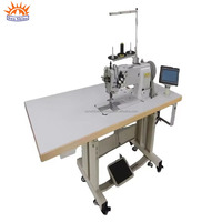 Machine à agrafer industrielle à double aiguille, à plateau plat, robuste, programmable, à engrenages, à roulements, informatisée, haute précision, avec lubrification automatique