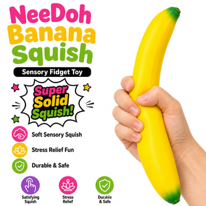 Grande <span class=keywords><strong>banane</strong></span> souple, jouet anti-stress de <span class=keywords><strong>la</strong></span> série Fruits Amusants, en caoutchouc de qualité supérieure avec cœur souple rempli de farine - Product Image 3