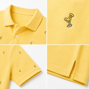Chemises Polo de Golf Personnalisées avec Logo pour Hommes, Imprimé Micro Golf Jaune, Manches Courtes, Marque Privée, Fabricant OEM ODM - Product Image 3