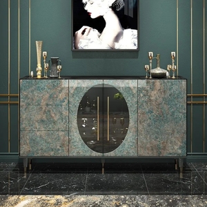 Meuble de rangement multifonctionnel en verre <span class=keywords><strong>Buffet</strong></span> classique Antique à 4 portes en bois <span class=keywords><strong>Buffet</strong></span>/Salle à manger Console de rangement - Product Image 1