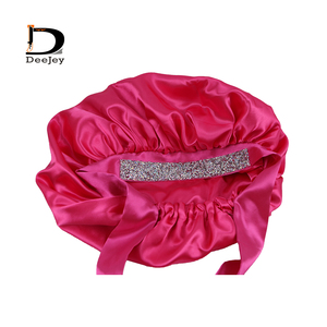 Bonnet en satin réglable avec impression <span class=keywords><strong>de</strong></span> logo personnalisé avec bande à nouer en strass - Product Image 6