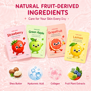 Masque doux aux fruits pour enfants et adolescents, hydrate en profondeur, nourrit, apaise et rafraîchit la peau sèche et rugueuse, masque à l'essence de collagène aux 14 fruits - Product Image 4