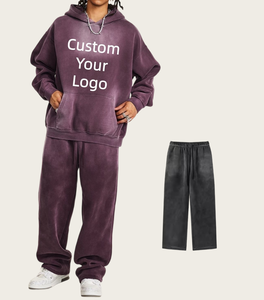 Pantalon de survêtement gris en coton pour homme, taille élastique, décontracté, avec poches, respirant, tricoté, poids moyen, style streetwear - Product Image 2