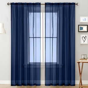 Vente en gros de rideaux transparents de salon de couleur unie de haute qualité Offre Spéciale rideaux transparents en polyester pour <span class=keywords><strong>chambre</strong></span> à coucher prête à l'emploi - Product Image 2