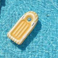 Bouée gonflable rayée avec porte-gobelet - Transat aquatique portable en PVC pour adultes, radeau flottant pour la plage et la natation estivale