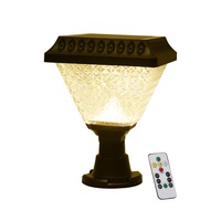 Lámpara Solar para Poste con Control Remoto a Prueba de Lluvia, RGB y 3 Colores Blancos, Sensor Automático de Anochecer y Amanecer, Lámpara Decorativa para Pilar de Valla de Villa