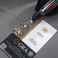Kalung Hati Moissanite Potongan Brilian Berlapis Emas 14K 1.0ct VVS Bersertifikat Lab GRA Liontin Romantis Hadiah Unisex 925