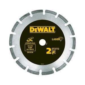 Hoja de sierra de diamante Dewalt de 230 mm, segmentada, con revestimiento láser, grado industrial, DT3773, corte multiusos - Product Image 1