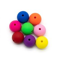 Perles rondes en acrylique caoutchouté de 14 mm et 16 mm, couleurs néon, finition mate, perles fluorescentes pour stylos à perles, bricolage et artisanat