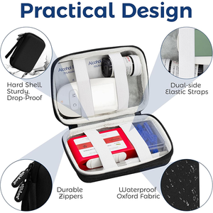 Estuche de Viaje Resistente de EVA para Kit Diabético, Protector para Glucómetro, Pluma de Insulina, Jeringa y Agujas Desechables - Product Image 3